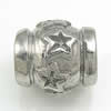 Stainless Steel European Style Beads,  316 steel, troll, Tube, 9x9mm, Hole:Approx 4mm, Sold by PC
