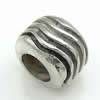 Stainless Steel European Style Beads,  316 steel, no troll, Rondelle, 10x7mm, Hole:Approx 5mm, Sold by PC