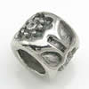 Stainless Steel European Style Beads,  316 steel, no troll, Tube, 9x7mm, Hole:Approx 5mm, Sold by PC