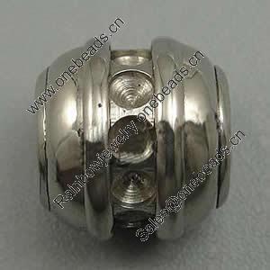 Stainless Steel European Style Beads,  316 steel, no troll, Drum, 11x10mm, Hole:Approx 5mm, Sold by PC