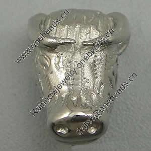 Stainless Steel European Style Beads,  316 steel, no troll, Animal, 14x10x10mm, Hole:Approx 5mm, Sold by PC