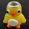 Lampwork Glass Plating Silver Double Core Beads, Duck, 18.5x19x13mm, Hole:Approx 5mm, Sold by PC