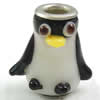 Lampwork Glass Plating Silver Double Core Beads, Penguin, 19x20x13mm, Hole:Approx 5mm, Sold by PC