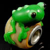 Lampwork Glass Plating Silver Double Core Beads, Frog, 15x13x20mm, Hole:Approx 5mm, Sold by PC
