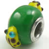 Lampwork Glass Plating Silver Double Core Beads, Rondelle, 19x11x14mm, Hole:Approx 5mm, Sold by PC