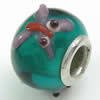 Lampwork Glass Plating Silver Double Core Beads, Rondelle, 15x11x16mm, Hole:Approx 5mm, Sold by PC