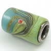 Lampwork Glass Plating Silver Double Core Beads, Tube, 11x18mm, Hole:Approx 4.5mm, Sold by PC