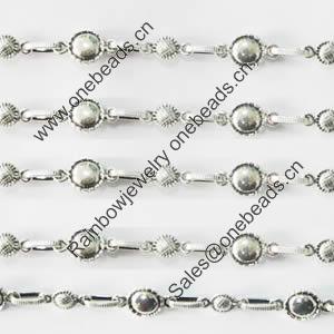 Handmade Zinc Alloy chain, Lead-free, Sold by Meter