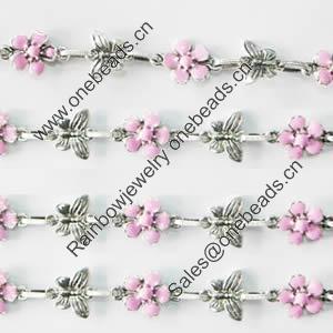 Handmade Zinc Alloy chain, Lead-free, Sold by Meter