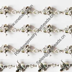 Handmade Zinc Alloy chain, Lead-free, Sold by Meter