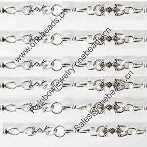 Handmade Zinc Alloy chain, Lead-free, Sold by Meter