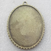 Zinc Alloy Pendant Settings, Lead-free, Outside diameter:39.5x51mm, Interior diameter:31mm, Sold by Bag 