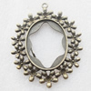 Zinc Alloy Pendant Settings, Lead-free, Outside diameter:56x68mm, Interior diameter:31x40.5mm, Sold by Bag 