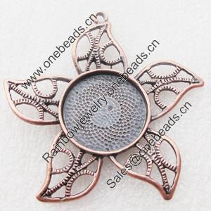 Zinc Alloy Pendant Settings, Lead-free, Outside diameter:53x50mm, Interior diameter:20mm, Sold by Bag 