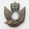 Zinc Alloy Pendant Settings, Lead-free, Outside diameter:53x42mm, Interior diameter:20x15mm, Sold by Bag 