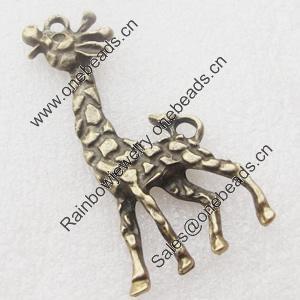 Pendant, Zinc Alloy Jewelry Findings, Lead-free,Animal 53x26mm, Sold by Bag 