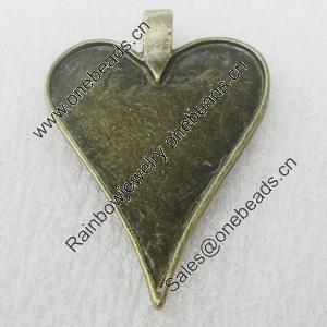 Zinc Alloy Pendant Settings, Lead-free, Outside diameter:35x49mm, Interior diameter:33x41mm, Sold by Bag 