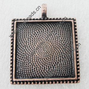 Zinc Alloy Pendant Settings, Lead-free, Outside diameter:31x31mm, Interior diameter:26x26mm, Sold by Bag 