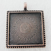 Zinc Alloy Pendant Settings, Lead-free, Outside diameter:31x31mm, Interior diameter:26x26mm, Sold by Bag 