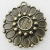 Zinc Alloy Pendant Settings, Lead-free, Outside diameter:31x31mm, Interior diameter:9mm, Sold by Bag 