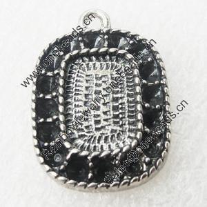 Zinc Alloy Pendant Settings, Lead-free, Outside diameter:16x20mm, Interior diameter:8x12mm, Sold by Bag 