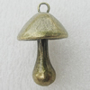 Pendant, Zinc Alloy Jewelry Findings, Lead-free,fungus 18x31mm, Sold by Bag 