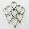 Zinc Alloy Earrings Jewelry Findings Lead-free, 35x47mm, Sold by Bag 