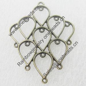 Zinc Alloy Earrings Jewelry Findings Lead-free, 35x47mm, Sold by Bag 