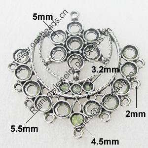 Zinc Alloy Earrings Jewelry Findings Lead-free, 48x48mm, Sold by Bag 