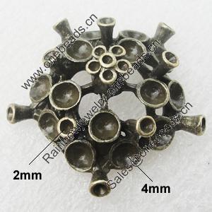 Zinc Alloy Cabochon Settings, Lead-free, 33x33x15mm, Sold by Bag 