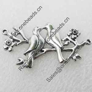 Connectors, Zinc Alloy Jewelry Findings, Lead-free, 49x27mm, Sold by Bag 