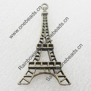 Pendant, Zinc Alloy Jewelry Findings, Lead-free, 43x23mm, Sold by Bag 