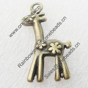 Pendant, Zinc Alloy Jewelry Findings, Lead-free,Animal 30x18mm, Sold by Bag 