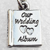 Zinc Alloy Charm/Pendants, Nickel-free & Lead-free, A Grade Book 15x10mm, Sold by PC