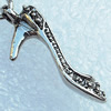 Zinc Alloy Charm/Pendants, Nickel-free & Lead-free, A Grade Shoes 23x9mm, Sold by PC