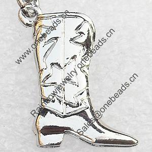 Zinc Alloy Charm/Pendants, Nickel-free & Lead-free, A Grade Boot 24x17mm, Sold by PC