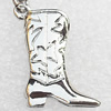 Zinc Alloy Charm/Pendants, Nickel-free & Lead-free, A Grade Boot 24x17mm, Sold by PC