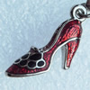 Zinc Alloy Enamel Pendant, Nickel-free & Lead-free, A Grade Shoes 24x10mm, Sold by PC  