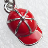 Zinc Alloy Enamel Pendant, Nickel-free & Lead-free, A Grade Cap 17x8mm, Sold by PC  