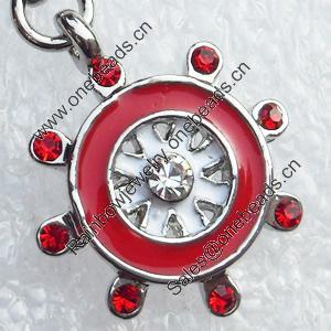 Zinc Alloy Enamel Charm/Pendant with Crystal, Nickel-free & Lead-free, A Grade 20x17mm, Sold by PC  