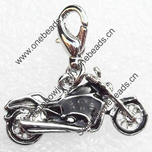 Zinc Alloy Enamel Pendant, Nickel-free & Lead-free, A Grade Motorcycle 14x27mm, Sold by PC  