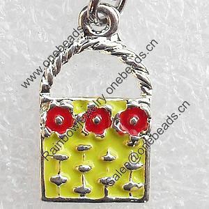 Zinc Alloy Enamel Pendant, Nickel-free & Lead-free, A Grade Handbag21x12mm, Sold by PC  