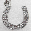 Zinc Alloy Charm/Pendant with Crystal, Nickel-free & Lead-free, A Grade 20x19mm, Sold by PC  