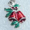 Zinc Alloy Enamel Pendant, Nickel-free & Lead-free, A Grade Bell 18x12mm, Sold by PC  