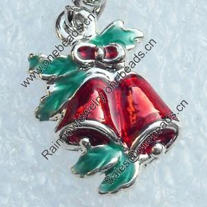 Zinc Alloy Enamel Pendant, Nickel-free & Lead-free, A Grade Bell 18x12mm, Sold by PC  