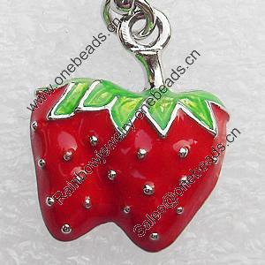 Zinc Alloy Enamel Pendant, Nickel-free & Lead-free, A Grade Fruit 18x22mm, Sold by PC  