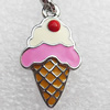 Zinc Alloy Enamel Pendant, Nickel-free & Lead-free, A Grade Ice Cream 25x14mm, Sold by PC  