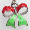 Zinc Alloy Enamel Charm/Pendant with Crystal, Nickel-free & Lead-free, A Grade Knot 18x18mm, Sold by PC  