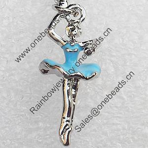 Zinc Alloy Enamel Pendant, Nickel-free & Lead-free, A Grade Dancer 27x11mm, Sold by PC  