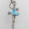 Zinc Alloy Enamel Pendant, Nickel-free & Lead-free, A Grade Dancer 27x11mm, Sold by PC  